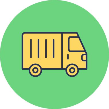 dağıtım kamyonu ikonu vektör çizimi 