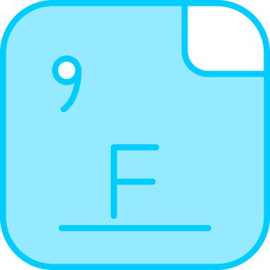 Florin, kimyasal element, web basit illüstrasyon