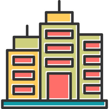 Bina. Web simgesi basit illüstrasyon