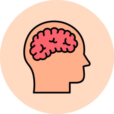  Beyin ikonu. Basit resimleme