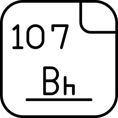 Bohrium, kimyasal element, web basit illüstrasyon