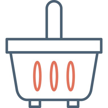 Alışveriş sepeti simgesi, vektör illüstrasyonu basit tasarım