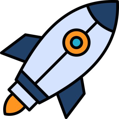 Roket. Web simgesi basit illüstrasyon