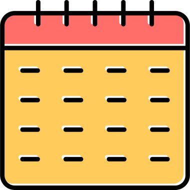 Takvim simgesi, vektör illüstrasyonu basit tasarım