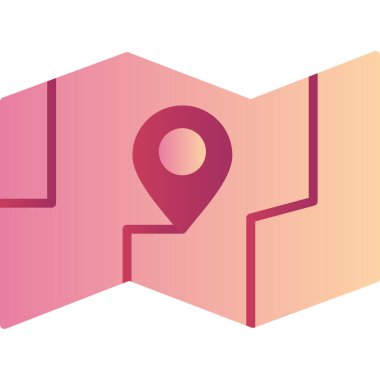 Harita simgesi, konum belirleyici sembol. düz dizayn.