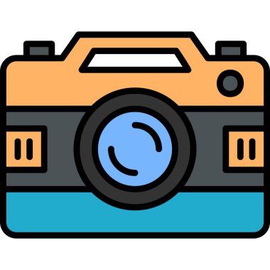 Fotoğraf Kamerası Simgesi. Vektör İllüstrasyonu