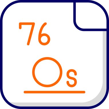 76 Osmium Kimyasal element, Mendeleev Periyodik Tablo simgesi 