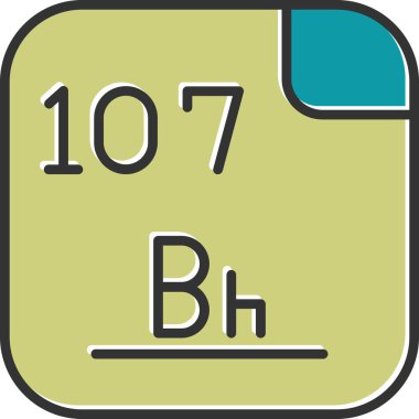 Bohrium, kimyasal element, web basit illüstrasyon