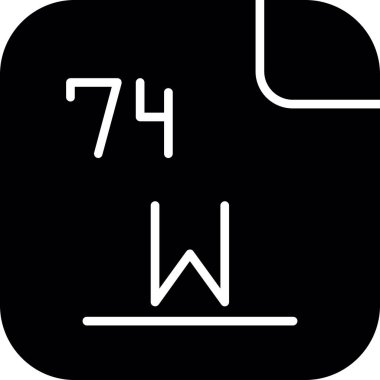 74 Tungsten Kimyasal element, Mendeleev Periyodik Tablo simgesi 