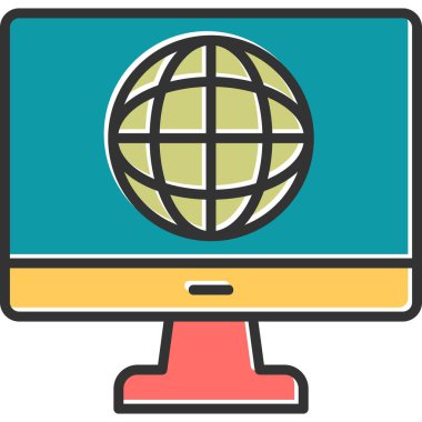 Genel çevrimiçi modern simge vektör illüstrasyonu