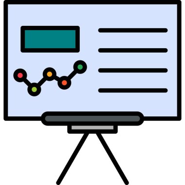 Sunum modern simgesinin vektör illüstrasyonu