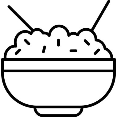 Pirinç kasesi. Web simgesi vektör illüstrasyonu