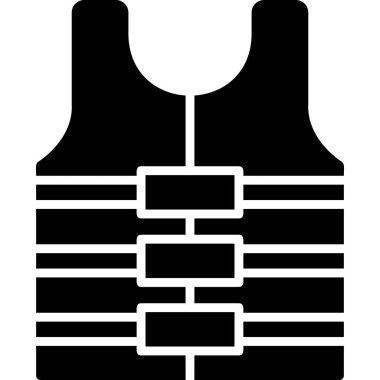 Renkli düz güvenlik yelek vektör simgesi