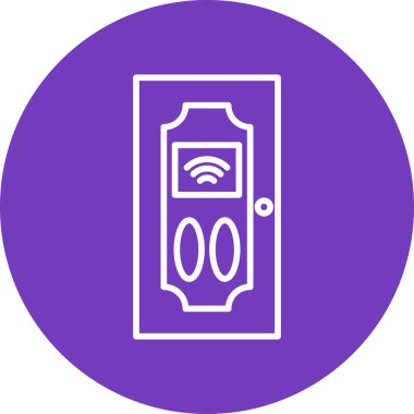 vector illustration of modern Smart door icon