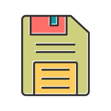 Disket disk simgesi vektör illüstrasyonu