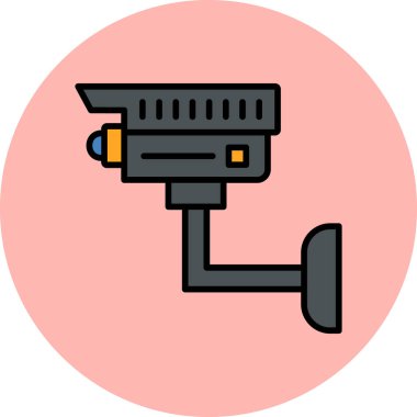 CCTV kamera simgesi, vektör illüstrasyonu basit tasarım