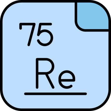 75 Rhenyum Kimyasal element, Mendeleev Periyodik Tablo simgesi 