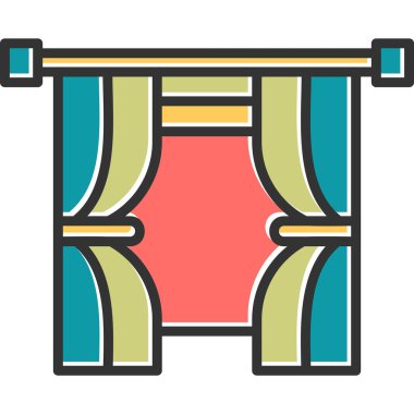 pencere perde simgesi vektör illüstrasyonu