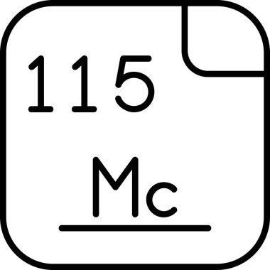 Moscovium, kimyasal element, web basit illüstrasyon