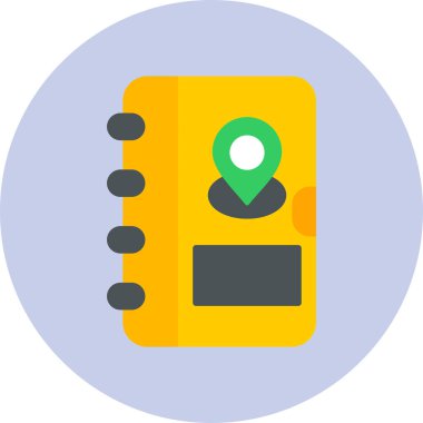 Address Book with Location pin. web icon simple illustration