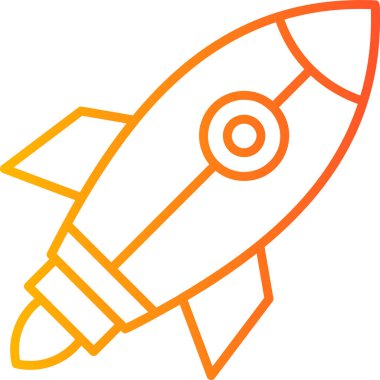 Roket. Web simgesi basit illüstrasyon