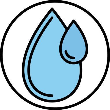su damlası simgesi, vektör illüstrasyonu