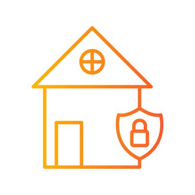 Ev Güvenlik simgesi vektör illüstrasyonu