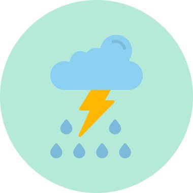 Yağmur bulutlu gök gürültülü fırtına, basit illüstrasyon