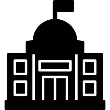 Bina. Web simgesi basit illüstrasyon