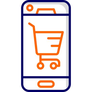 Çevrimiçi Shop Web simgesi basit illüstrasyon