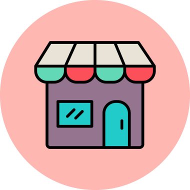 Dükkan. Web simgesi basit illüstrasyon
