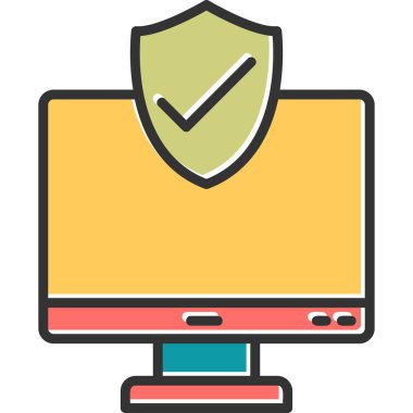 Güvenlik Web simgesi basit illüstrasyon