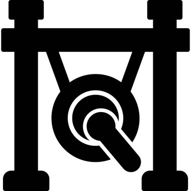 Gong modern simgesi, vektör illüstrasyonu