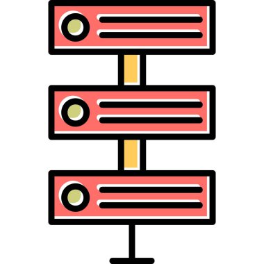 Sunucu. Web simgesi basit illüstrasyon