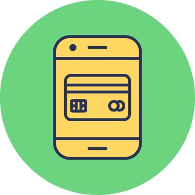 Çevrimiçi ödeme. Web simgesi basit illüstrasyon