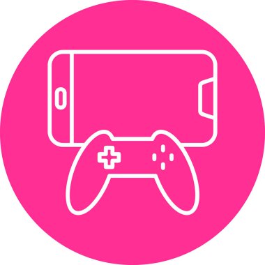 Joystick ve Mobile oyunu, akıllı telefon aygıtının dijital illüstrasyonu 