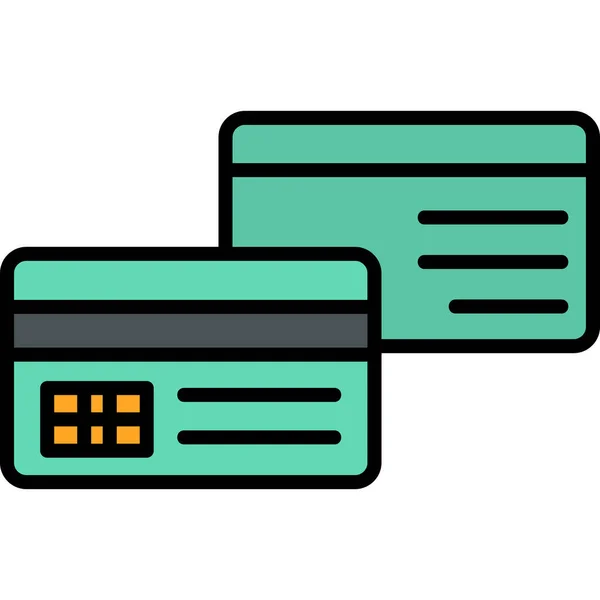 Karta Kredytowa Ilustracja Ikony Internetowej — Wektor stockowy