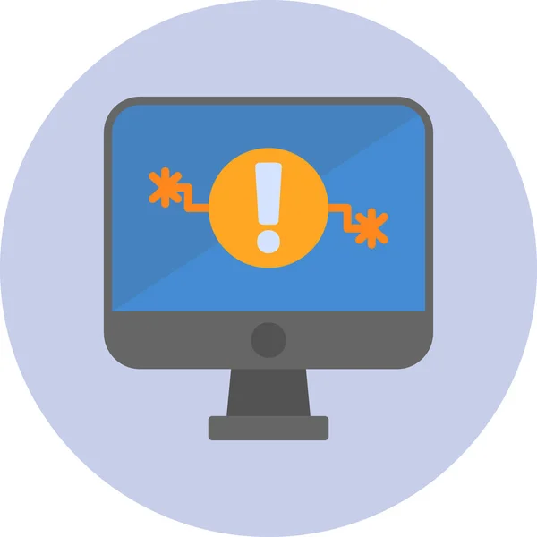 Alarm Auf Monitor Web Symbol Einfache Illustration — Stockvektor