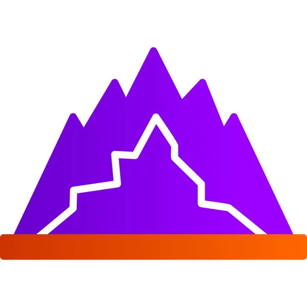 Montaña Icono Web Ilustración Simple — Archivo Imágenes Vectoriales