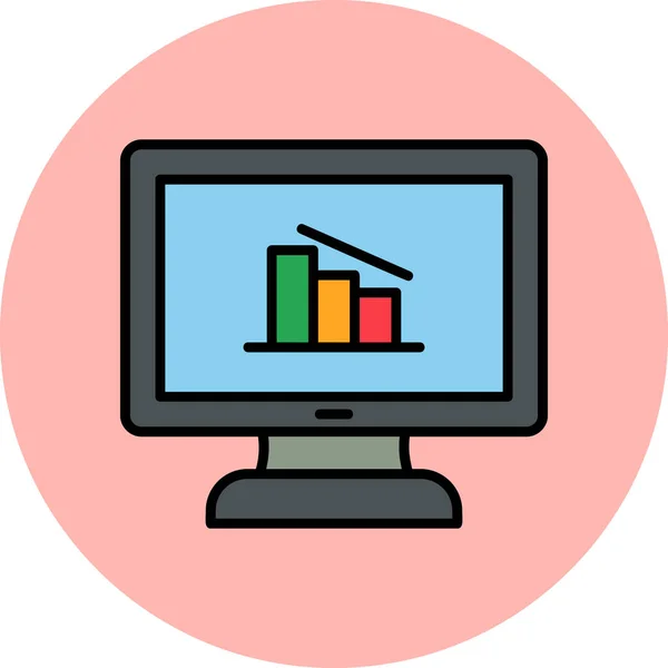 Online Data Analytics Ikon Vektor Illustration — Stock vektor