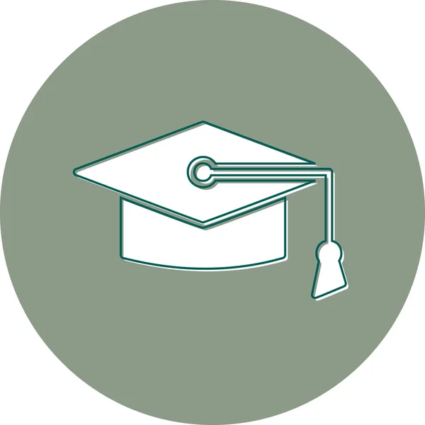 Ícone Boné Graduação Símbolo Educação Licenciado Universitário — Vetor de Stock