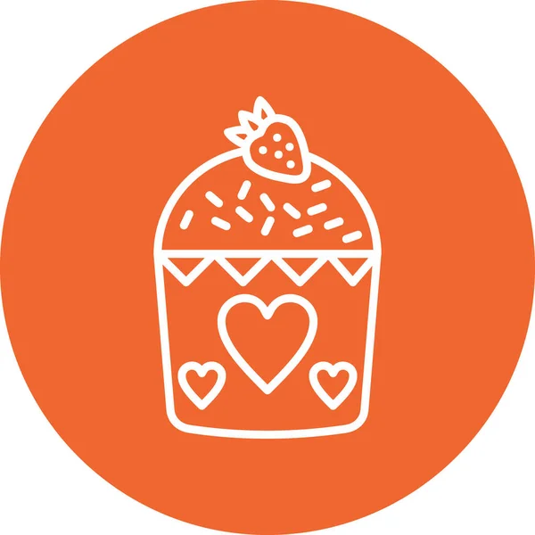 Vektor Illustration Des Einzelnen Cupcake Symbols — Stockvektor