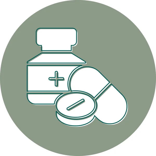 Medische Pillen Pictogram Eenvoudige Illustratie — Stockvector