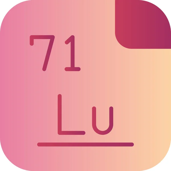 Lutetium Ett Kemiskt Grundämne Med Beteckningen Och Atomnummer Det Silvervit — Stock vektor