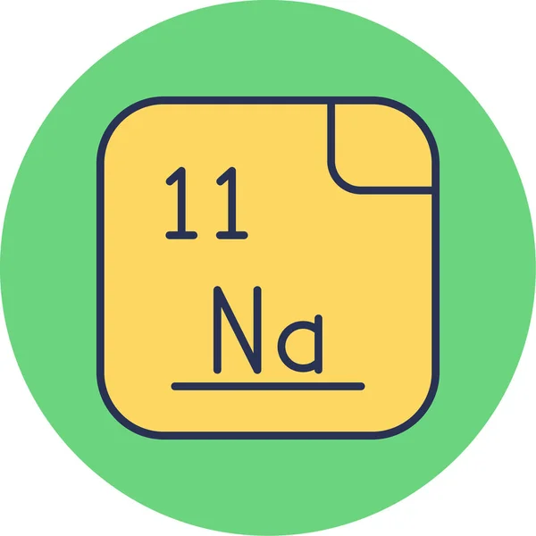 Natrium Chemisch Element Web Eenvoudige Illustratie — Stockvector