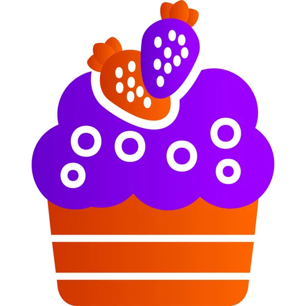 ストロベリーケーキ 甘いペストリーフードのイラスト — ストックベクタ