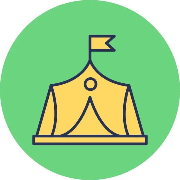 Tenda Militare Icona Moderna Illustrazione Vettoriale — Vettoriale Stock