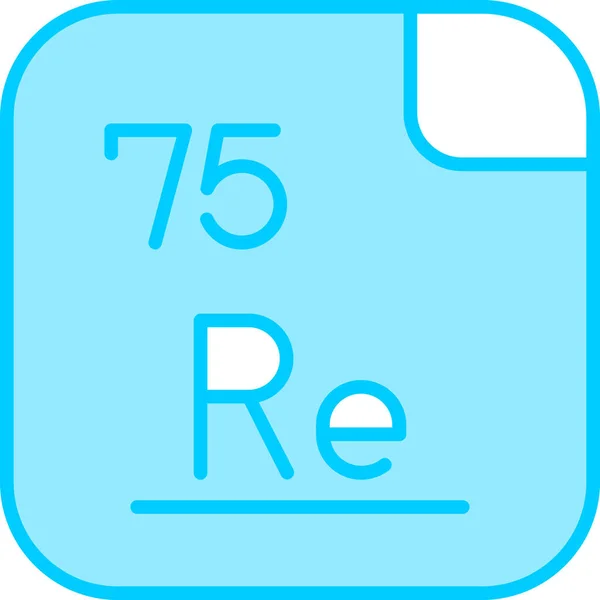 Unsur Kimia Rhenium Ikon Tabel Periodik Mendeleev - Stok Vektor