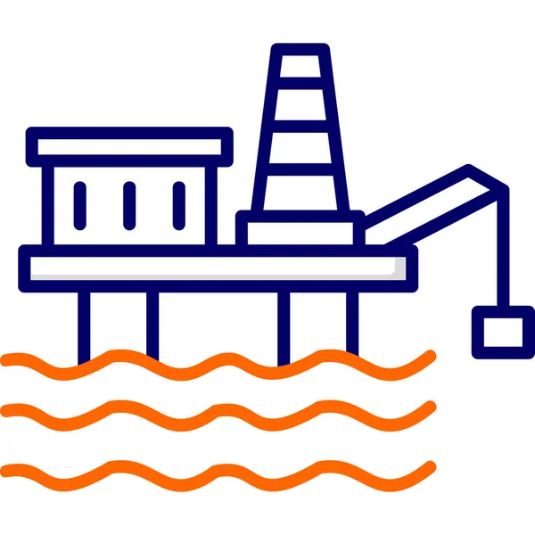 Refinaria Petróleo Ilustração Simples —  Vetores de Stock