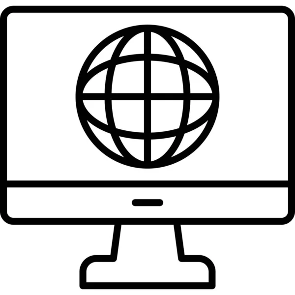 Global Online Modern Ikon Vektor Illustration — Stock vektor